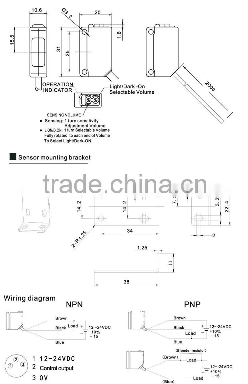 High quality F&C CR series photoelectric sensors CR-30V IP66 sensor switches
