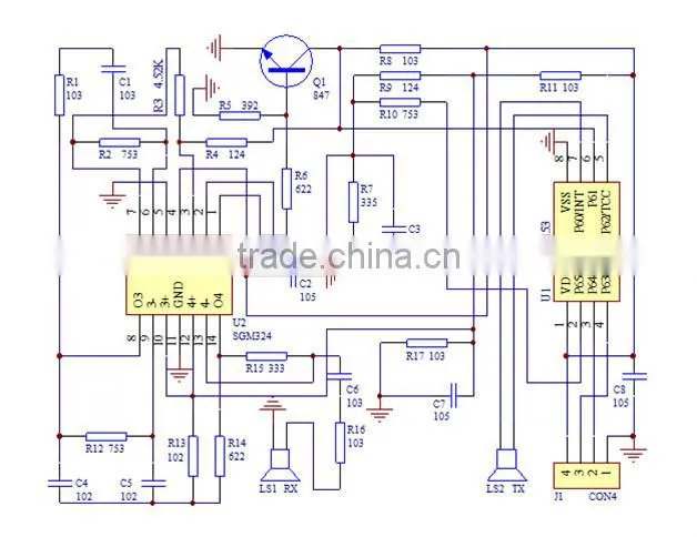 FBHC-SR04 High quality Distance Ranging Ultrasonic Sensor Module 4Pins (FBELE)
