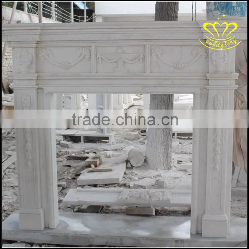 Marble fireplace boutique European door cover Luxury mantel interior decoration
