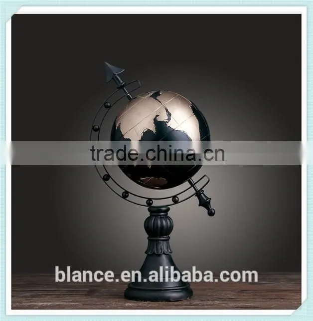 retro resin unique world globe for home decoration