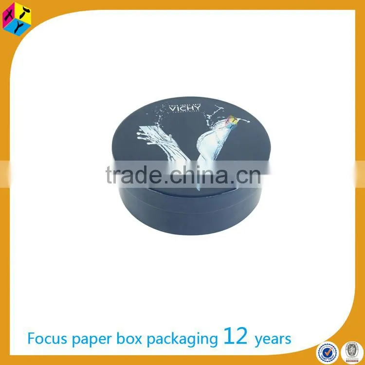 custom blue gift packaging cardboard paper round box