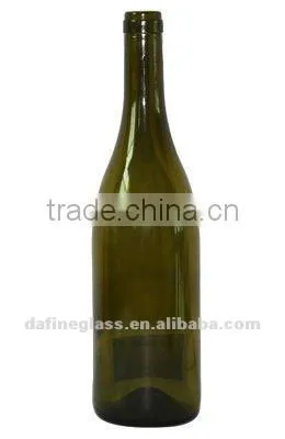 750ml Dark Green Red Wine Bottle with cork