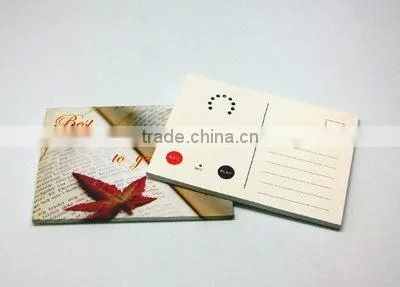 Promotional musical postcard