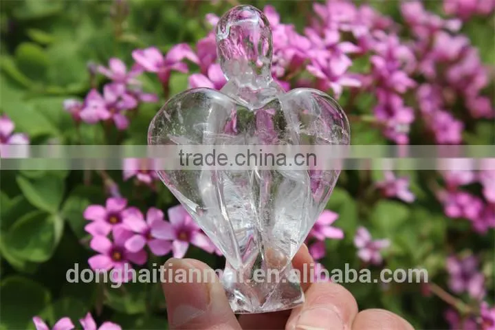 Wholesale Clear Quartz Crystal Angels Carving /Natural Energy Crystals Angel Figurine
