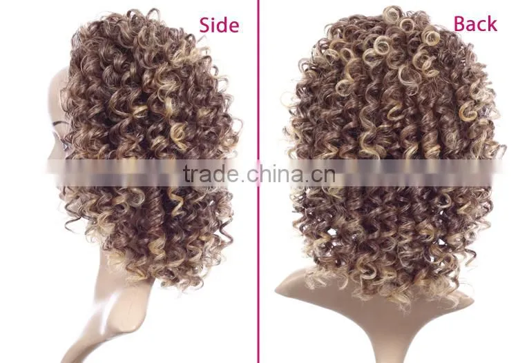 Afro kinky box braid wig indian women hair artificial wig synthetic lace front wig