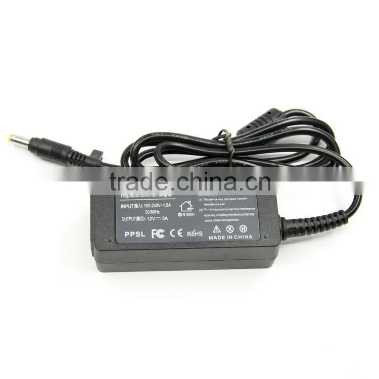 CE Laptop Adapter 36W 3A 12V 4.8X1.7MM AC DC Adapter for Asus Laptops