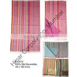 Silk Shawls100% Silk Reversible,50 x 180cms
