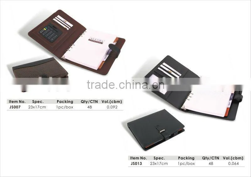 8.5'' With Pocket & Calculator Diary Leather Agenda /Note Book