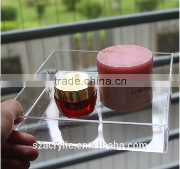 Clear acrylic cosmetics organizer tray