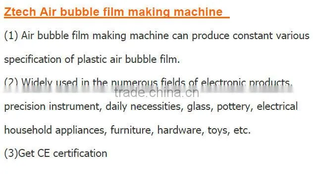 easy to operate single screw extrusion pe air bubble film making machine