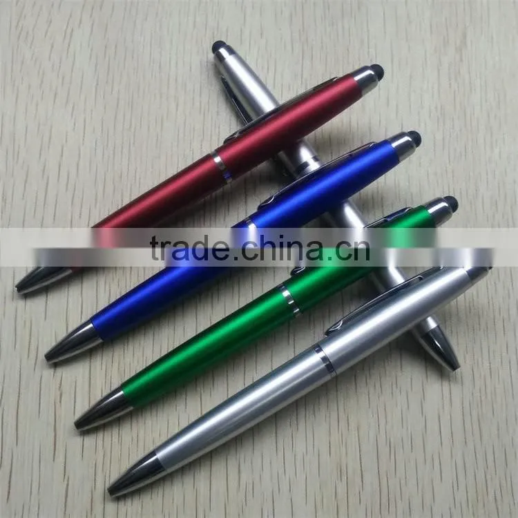 Dubai wholesale market chromed top and neb, metal clip plastic 4 colors stylus pen