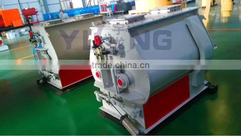 Professional Fish Feed Mixing Machine / Chicken Feed Mixer With Double Shaft