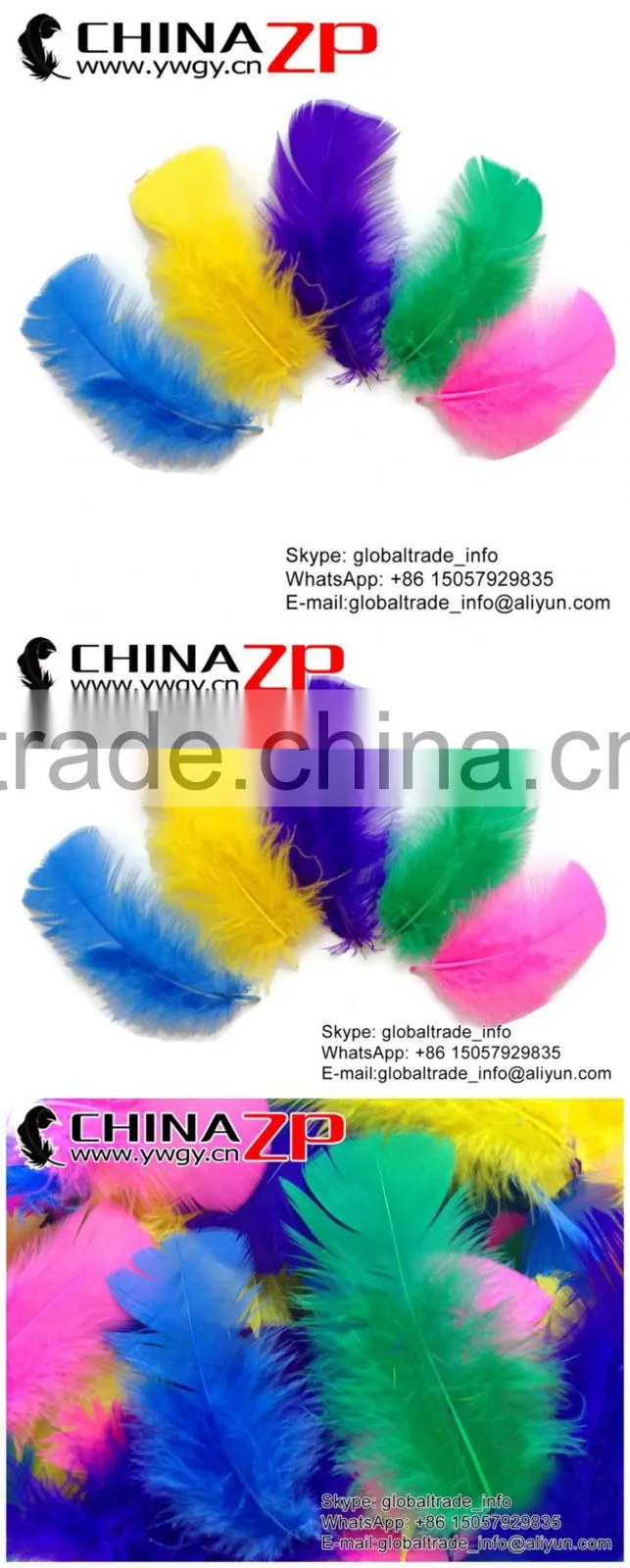 ZPDECOR Colored Factory Wholesale Bulk Dyed Bright Colors Turkey Flat T-Base Body Plumage Feathers for Parties Decorations