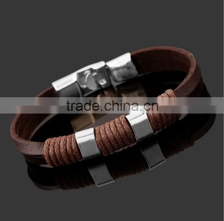 Simple leather bracelet charms bracelet making with gemstone beads leather wrap bracelet