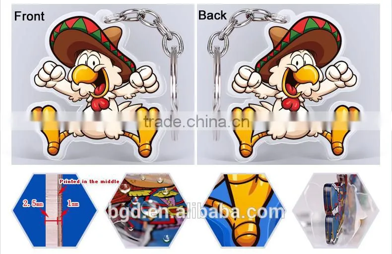2015 low price quality custom transparent acrylic keychain/clear keychain