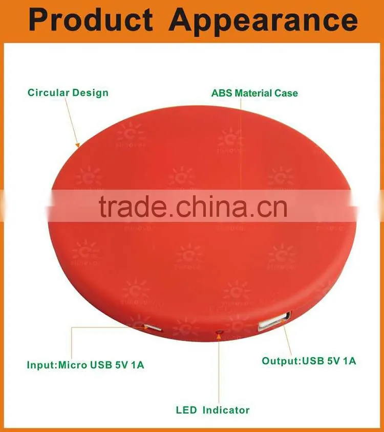 Portable and durable Shenzhen workingda 8000mah solar power bank