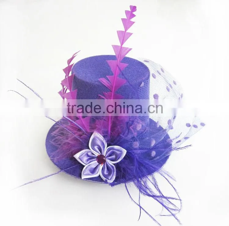 MYLOVE purple high mini top hat with clips party hat MLGM044