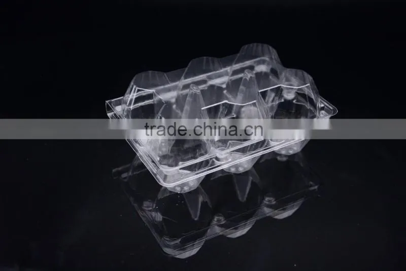 plastic egg box packaging for six cavities, egg tray for six cells, egg cartons for sale