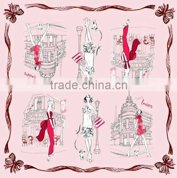 Lady's Fashion Square Print 2012 Silk Hijab