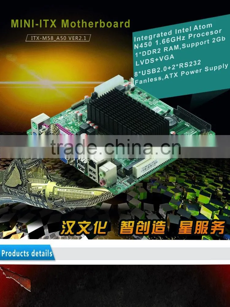Fanless Intel Mini itx Motherboard atom thin client motherboard with 1* SIM card socket