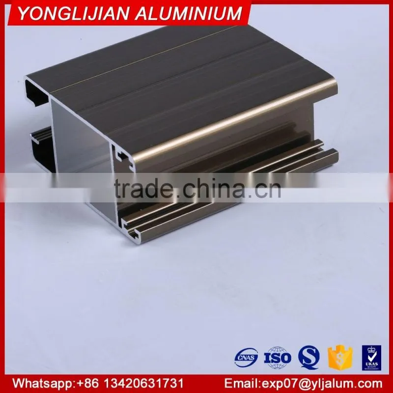 Anodized golden aluminum profile for sliding window