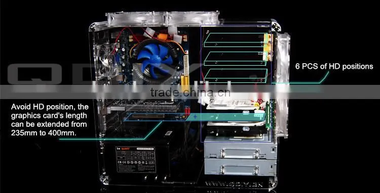 PC-A006 Acrylic Customised Vertical ATX Computer Case