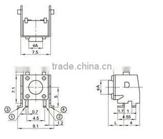 FTHDM13 Tactile Tact Push Button Switch 6x6mm SMD