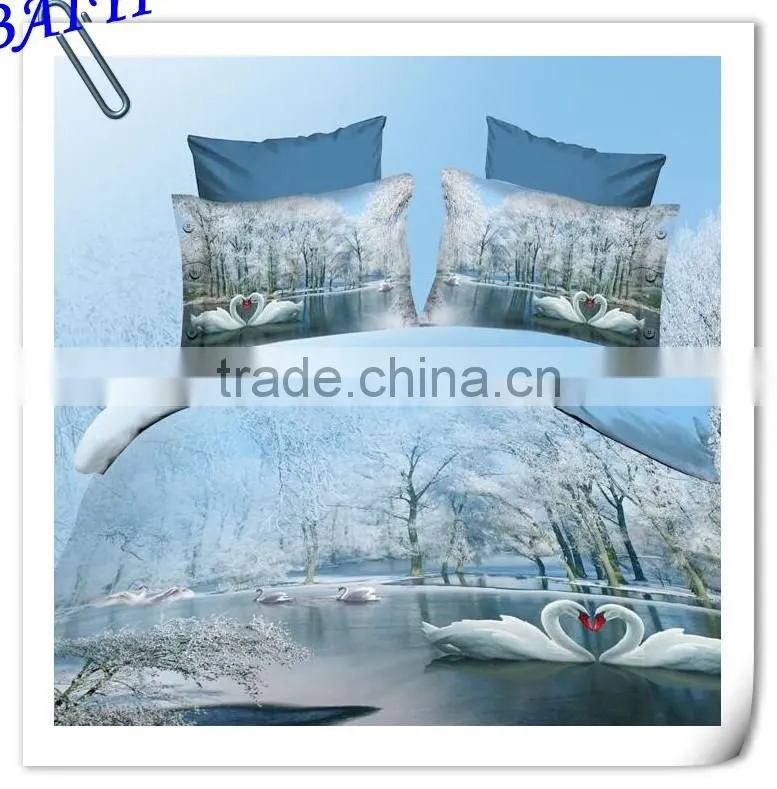 3D reactive printed 100% Cotton quilt cover sets from China manufacturer