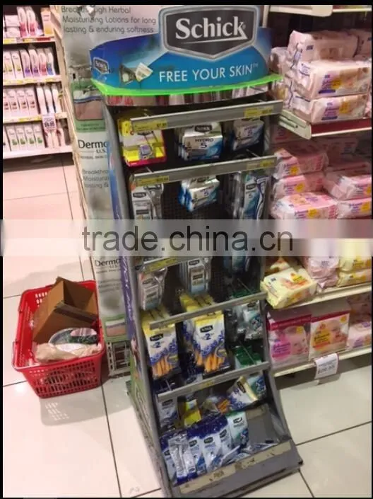metal hook display stands/4-Level Floor Standing Metal