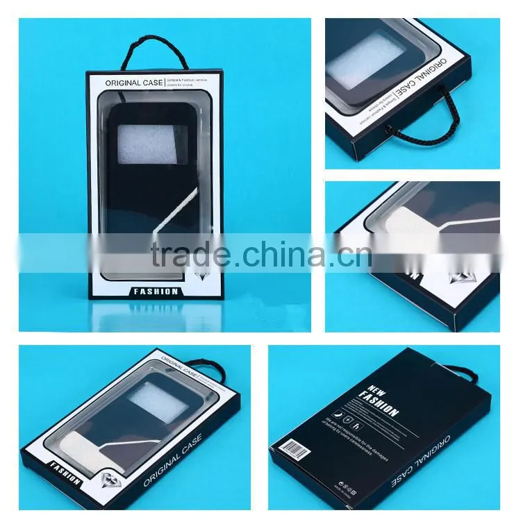 Brand name cell phone case package with transparent window