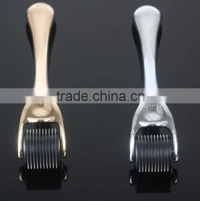 Hot selling face skin care golden,silver color Derma Roller with OEM serivce -L015
