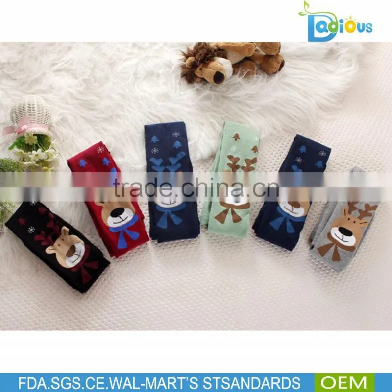 Black Color Knitted Christmas Deer Cartoon Children Pantihose
