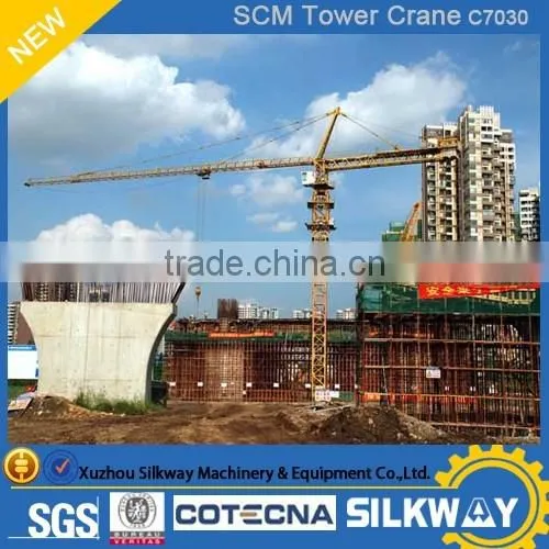 Building Construction site generally using Model SCM-C7030 tower cranes