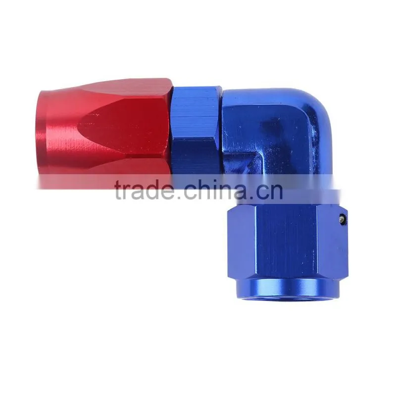 8 AN AN-8 90 Degree Enforced Aluminum Hose End Fitting Oil Fuel Adapter