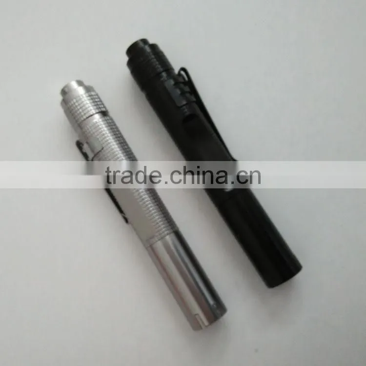 AAA Battery LED flashlight pen style light cheap led flashlight with pocket holder