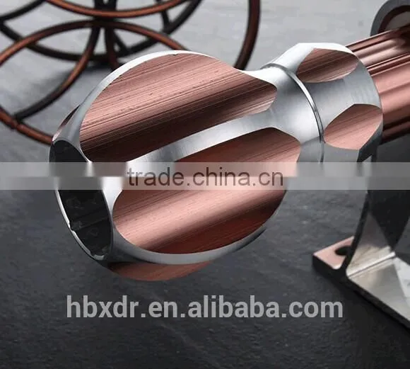 OEM single fancy aluminum window curtain rod,cheap curtain rod with end caps