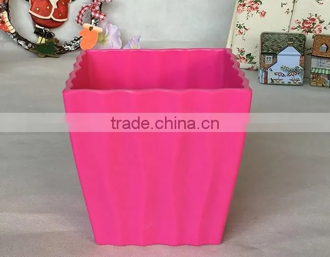 New design indoor colorful rectangular plastic planter