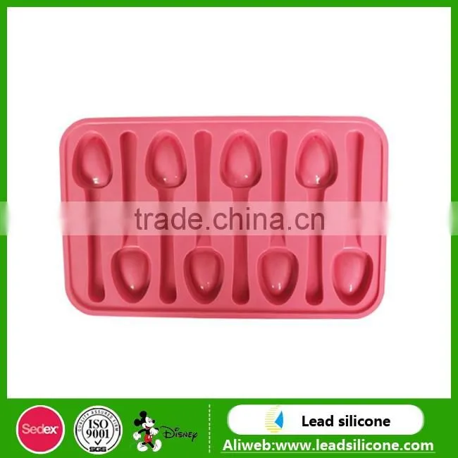 Wholesale Custom Spoon Shape Silicone Ice Cube Tray,Food Grade Silicone Ice Molds