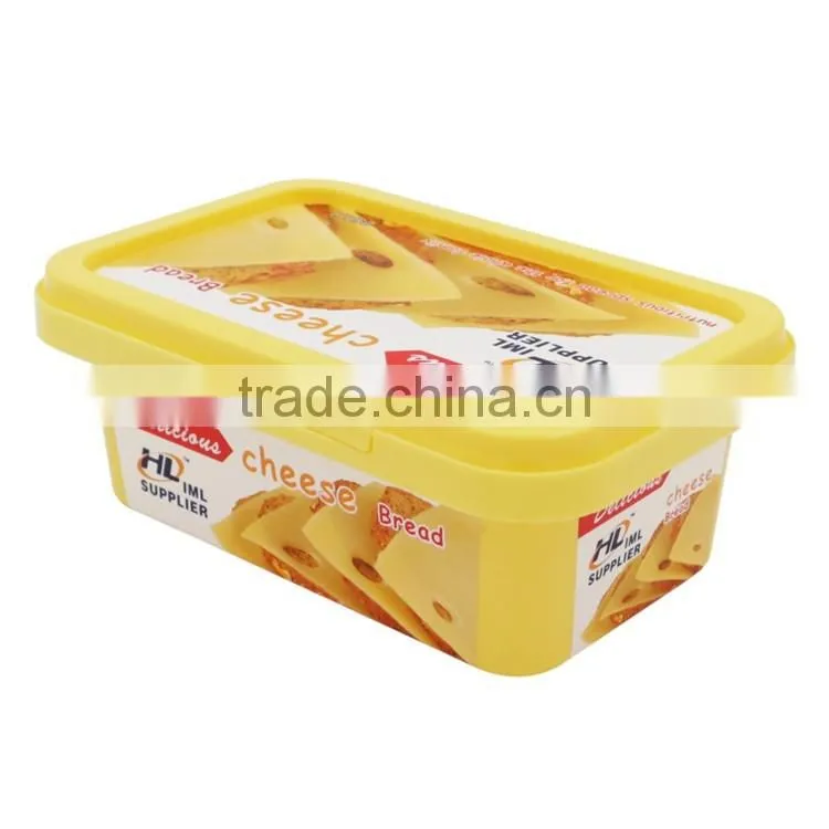 250ml rectangular iml plastic butter tubs,margarine tub,butter packaging