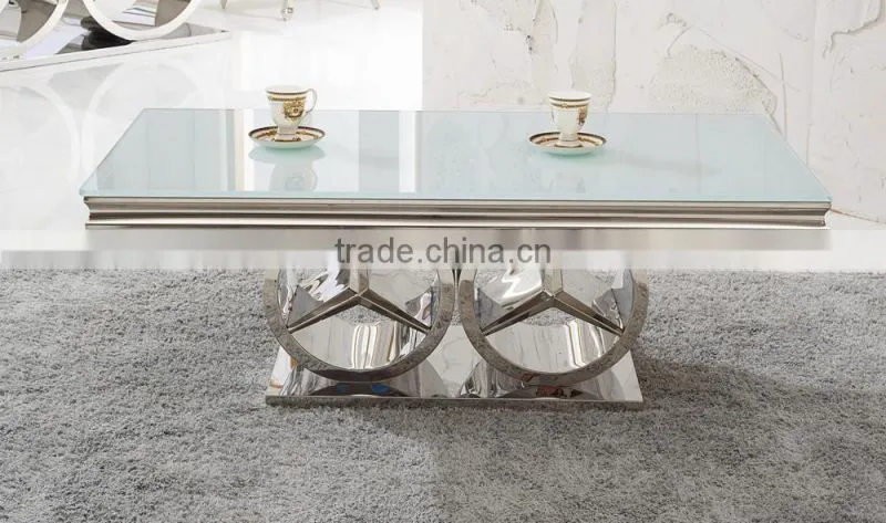 C413 Rectangle Tempered Glass Coffee Table