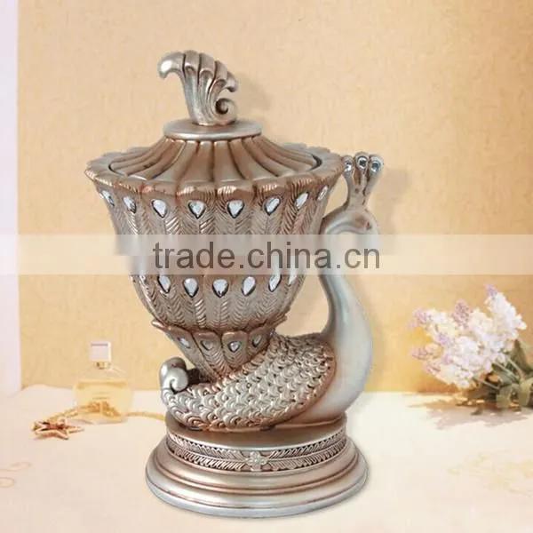 European ancient silver high-grade peacock trinket boxes