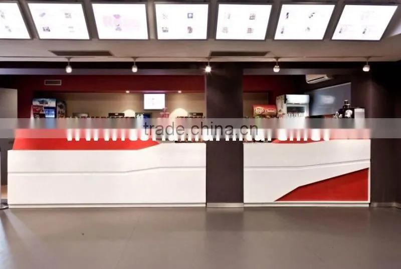 Lighted stylish design solid surface made bar countercoffee kiosk