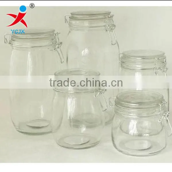 Lead-free thickening glass sealing glass bottle /glass storage jar airtight pot/with cover