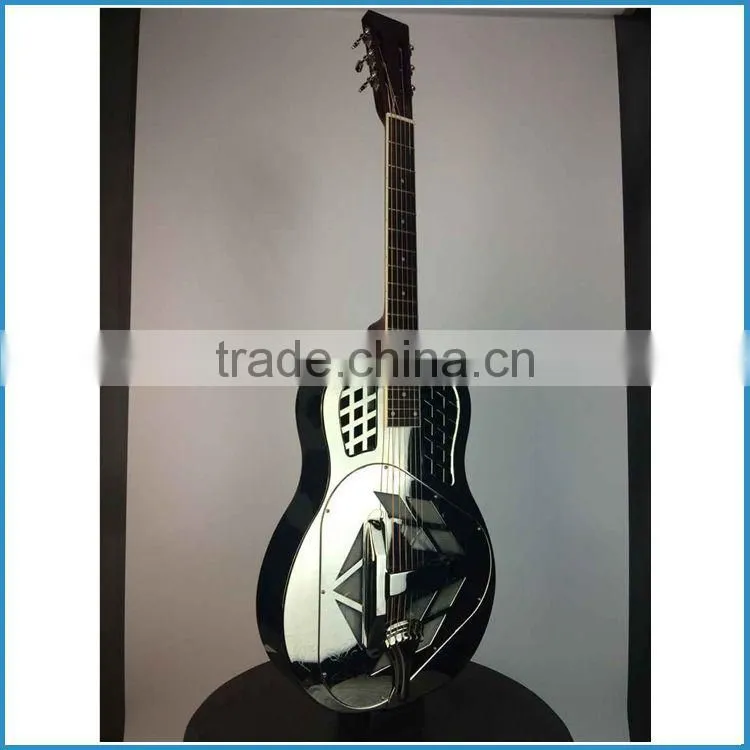 40 inch chrome metal resonator guitar with blues slide