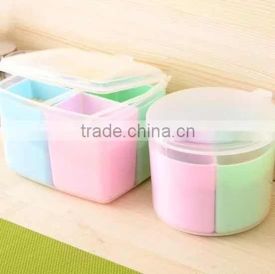wholesale 4 cases plastic spice bottles wholesale seasoning bottle spice box with spoon