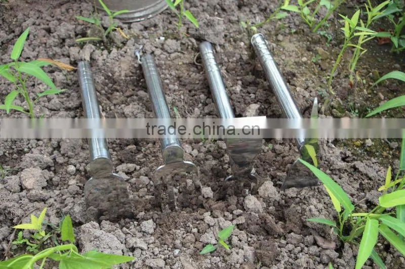 high grade Stainless Steel double use small garden hoe and rake