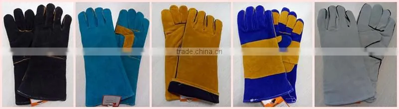 DDSAFETY 2017 Blue Cow Split Welding Glove With Reinforced Palm With One Piece Back