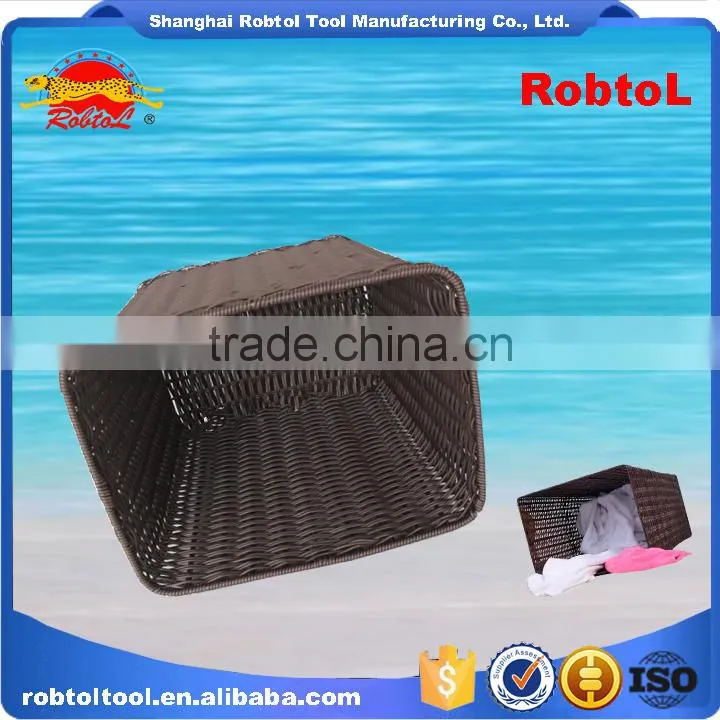 clothing laundry basket woven washing cloths storage hamper rattan plastic polyethylene bin tidy