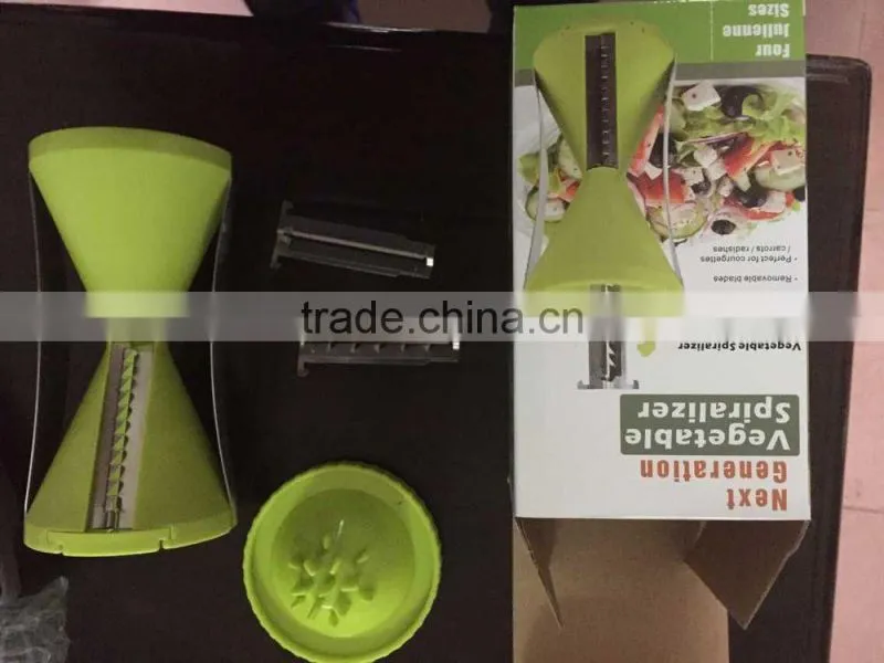2015 new Spiral Vegetable Slicer/Spiral Cutter/Easy Operation Stainless Steel Vegetable Slicer