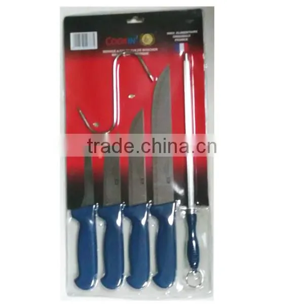 KN3220 Set of 6 pcs colourful plastic handle cheap kitchen knife